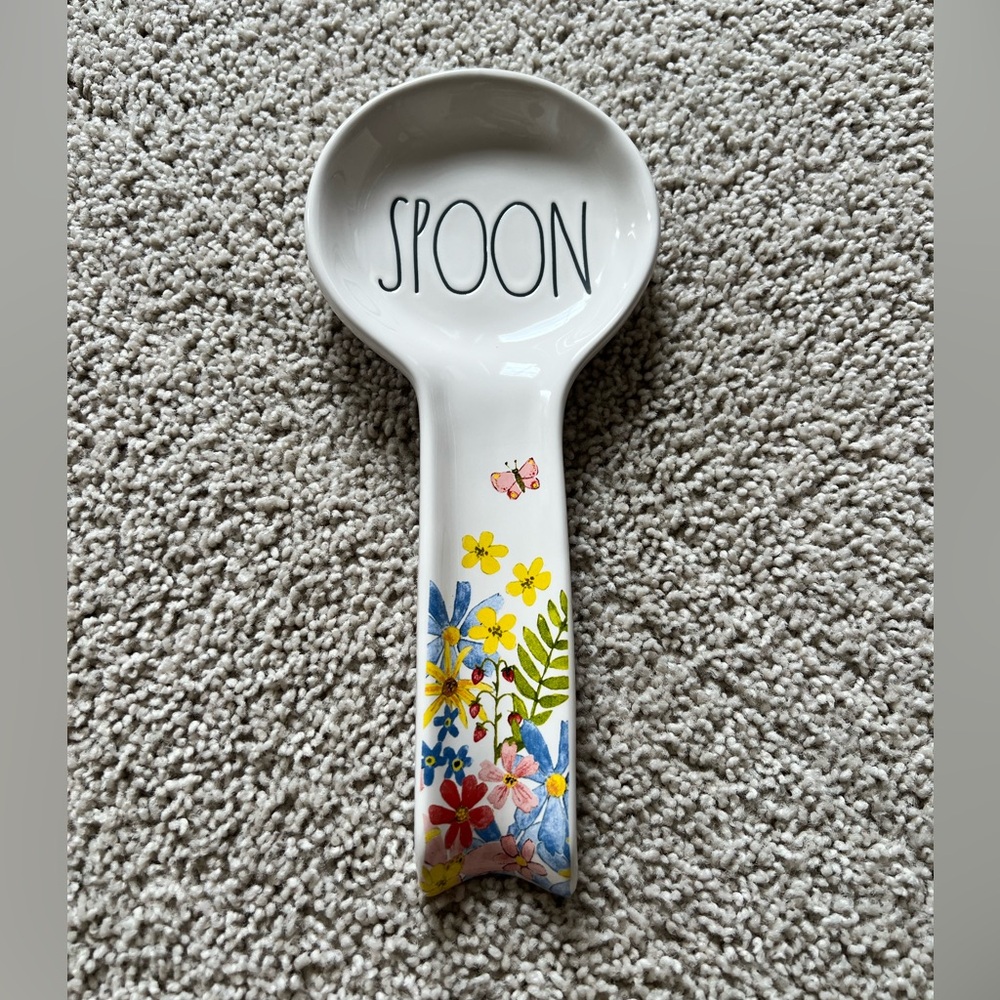 Rae Dunn Floral Spoon Rest with Multicolor Flowers